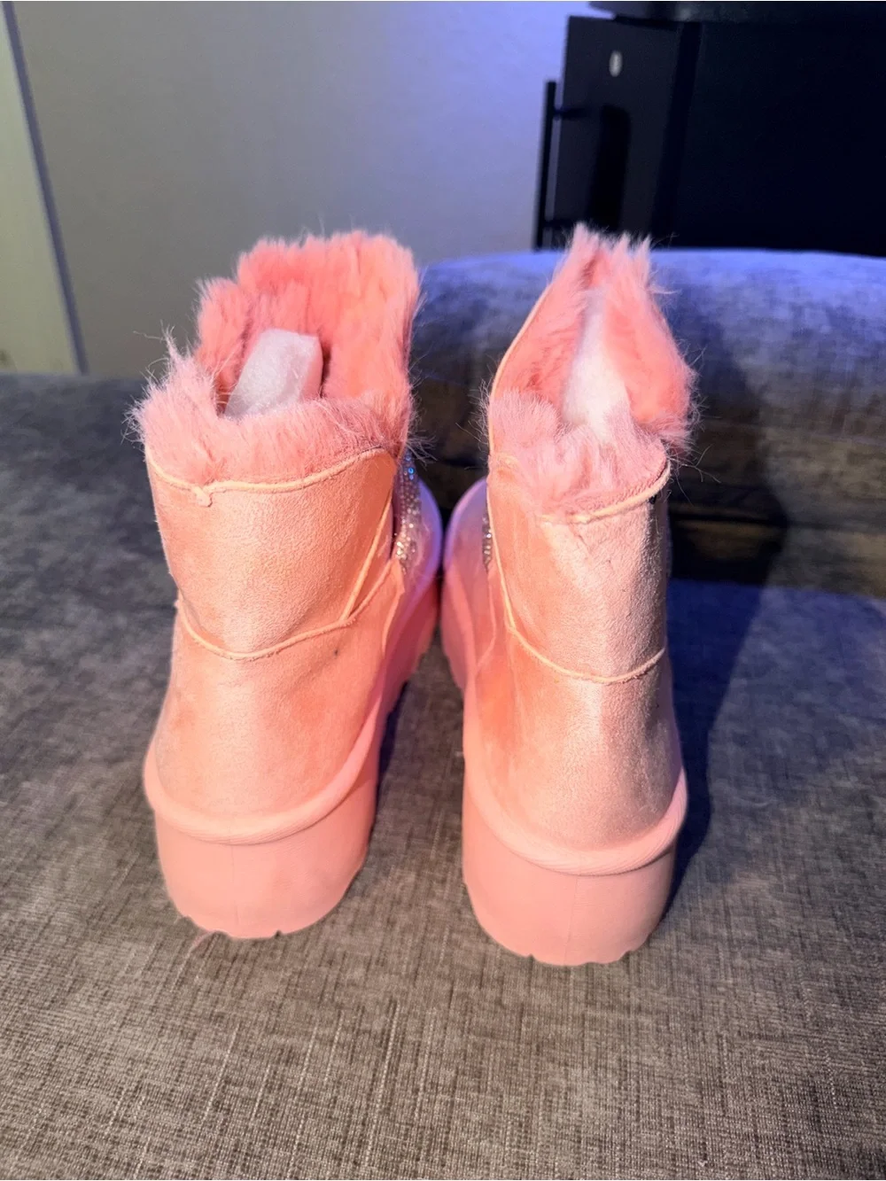 ROUCE Women’s Pink Faux Fur‎ Platform Winter Boots Size 40  us 9